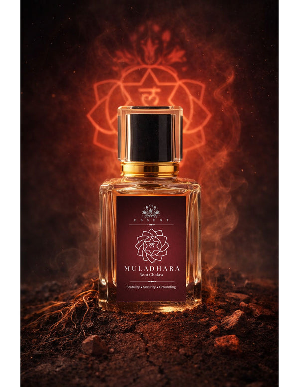 Essent Muladhara Root Chakra Spiritual 50 ml eau de parfum bottle — fresh citrus