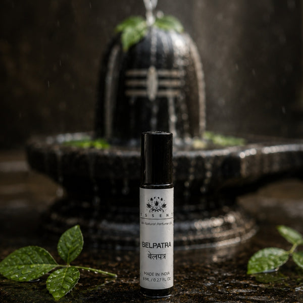 Essent Belpatra 8 ml roll-on attar bottle — signature blend