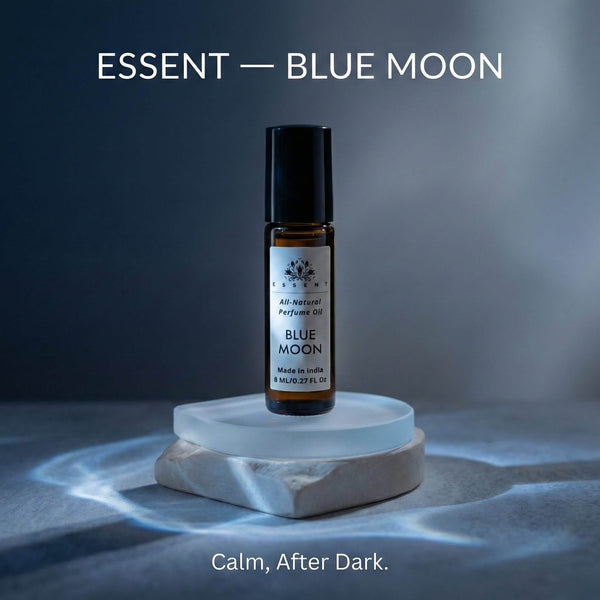 Essent Blue Moon 8 ml roll-on attar bottle — fresh citrus