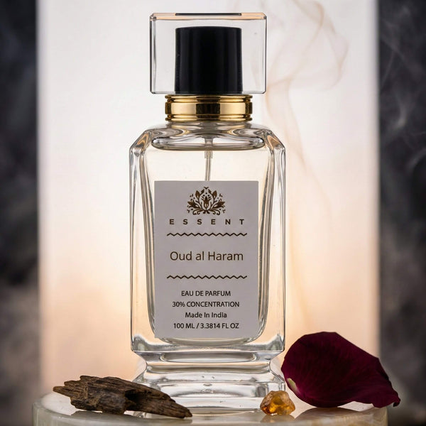 Essent Oud al Haram 30 ml eau de parfum bottle — oud & amber