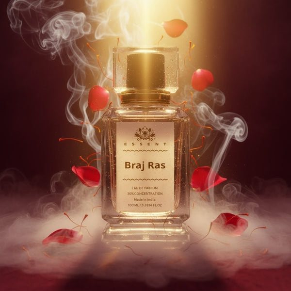 Essent Braj Ras 30 ml eau de parfum bottle — signature blend