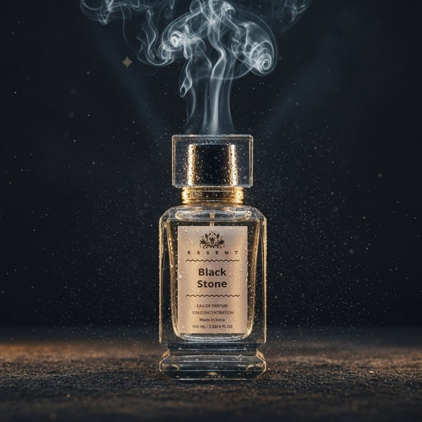Essent Black Stone 30 ml eau de parfum bottle — amber oriental