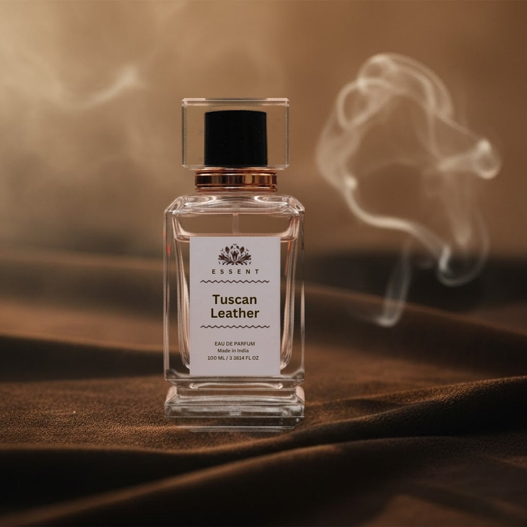 Essent Tuscan Leather 100 ml eau de parfum bottle — spicy oriental, view 5