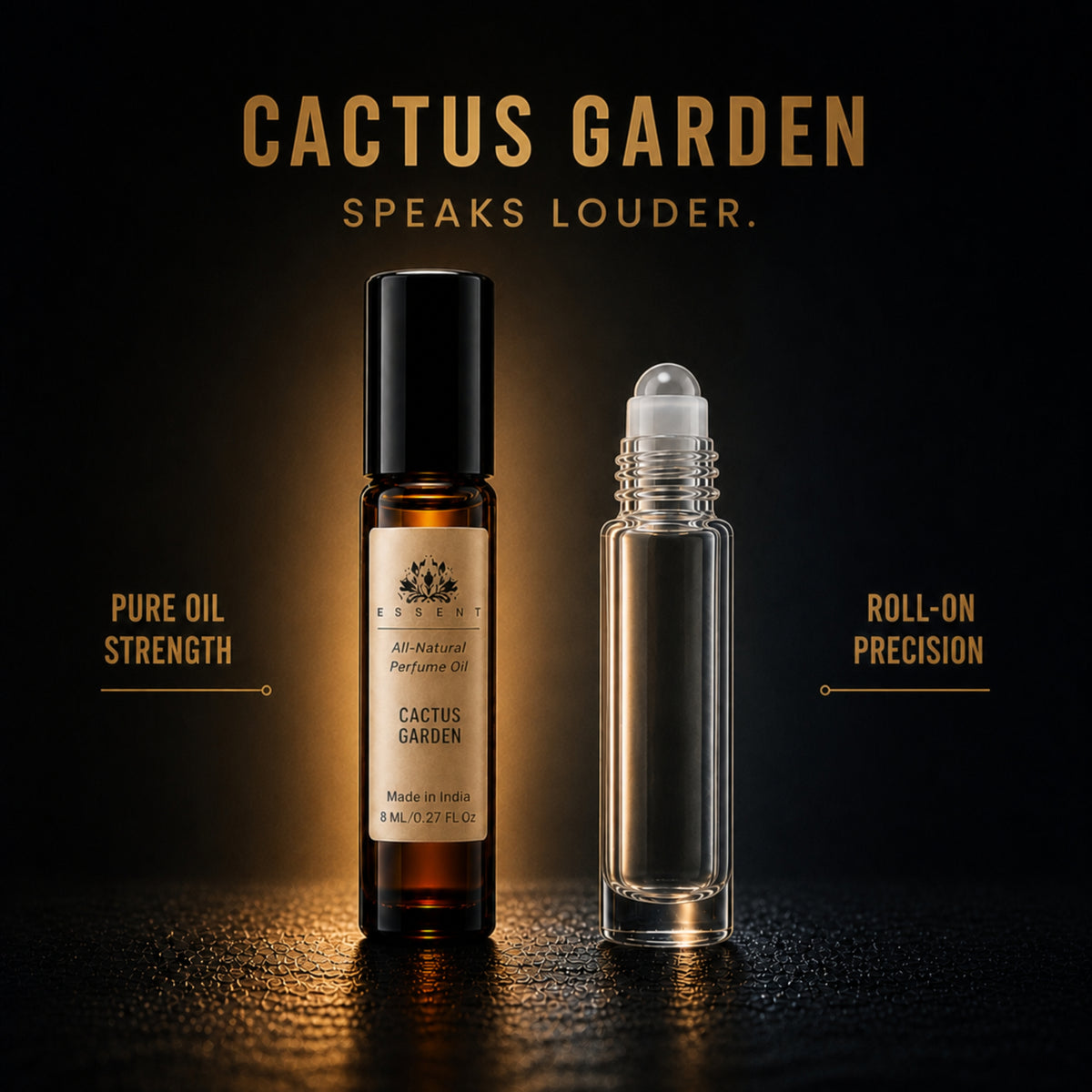 Essent Cactus Garden 8 ml roll-on attar bottle — fresh citrus, view 5