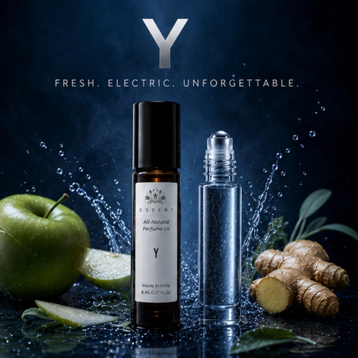 Essent Y 8 ml roll-on attar bottle — fresh citrus, view 5