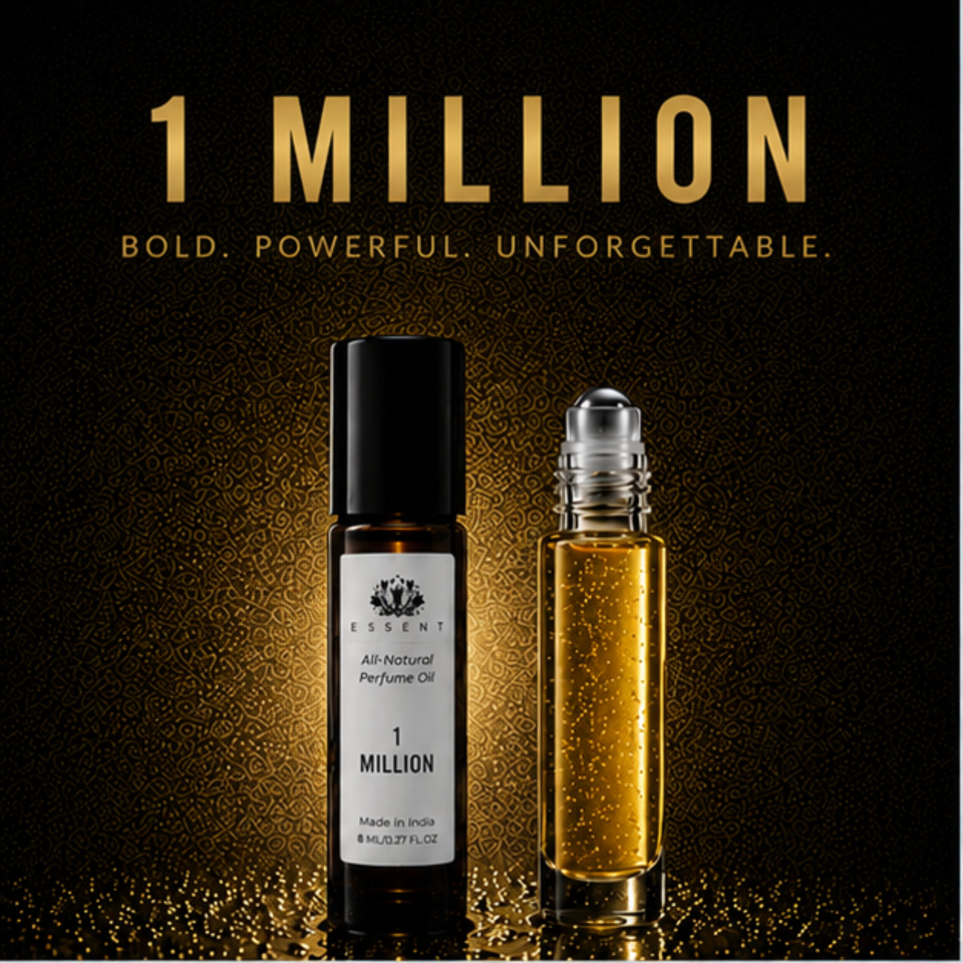 Essent 1 Million Perfume Oil Roll-On Attar 8 ml | Warm Spicy Sweet Unisex Fragrance