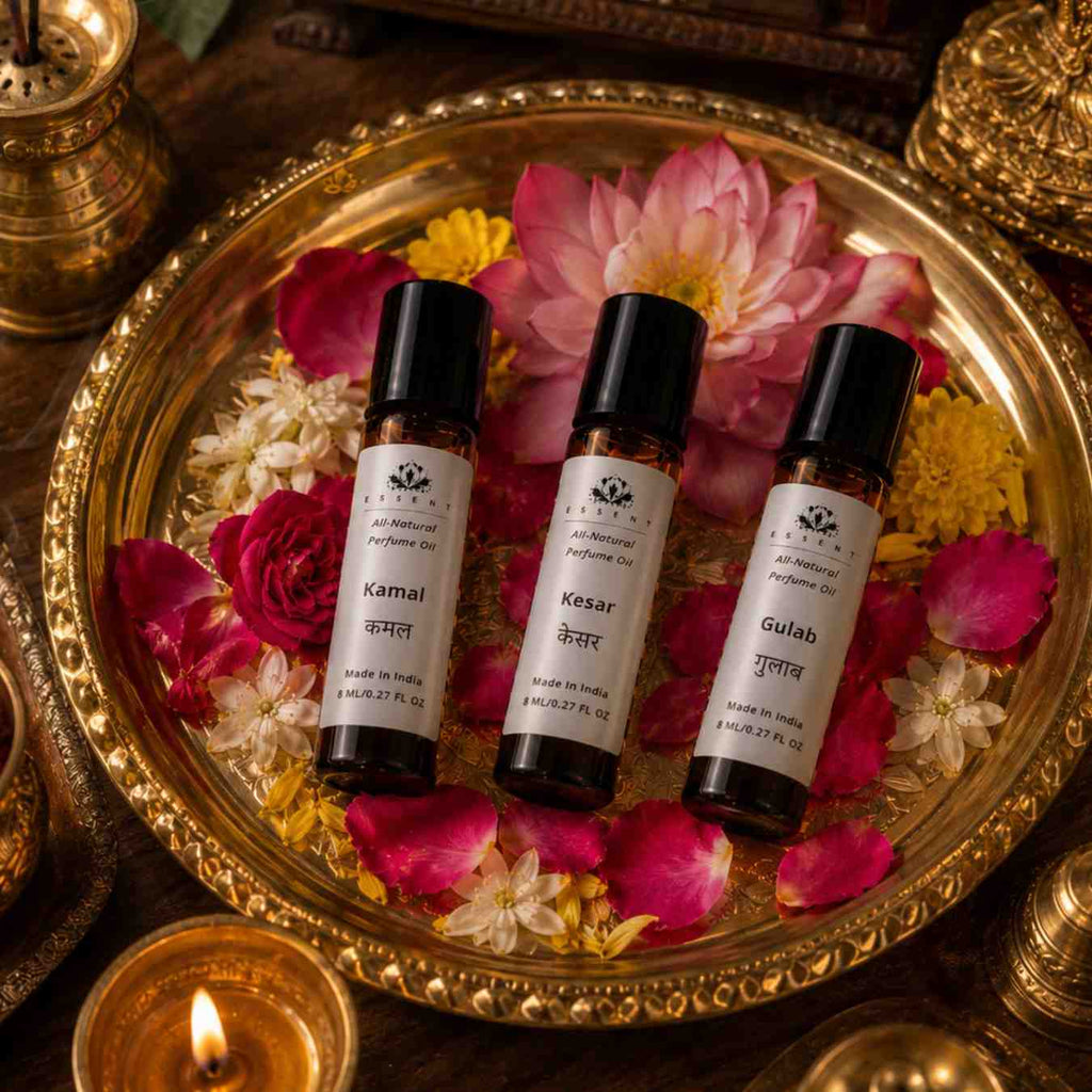 Essent Kamal, Kesar & Gulab Roll On Attar 8ML | Pack of 3