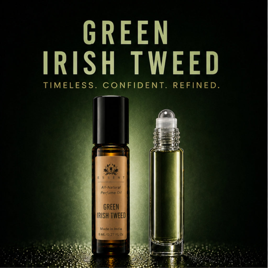 Essent Green Irish Tweed Perfume Oil Roll-On Attar 8 ml | Fresh Green Woody Unisex Fragrance