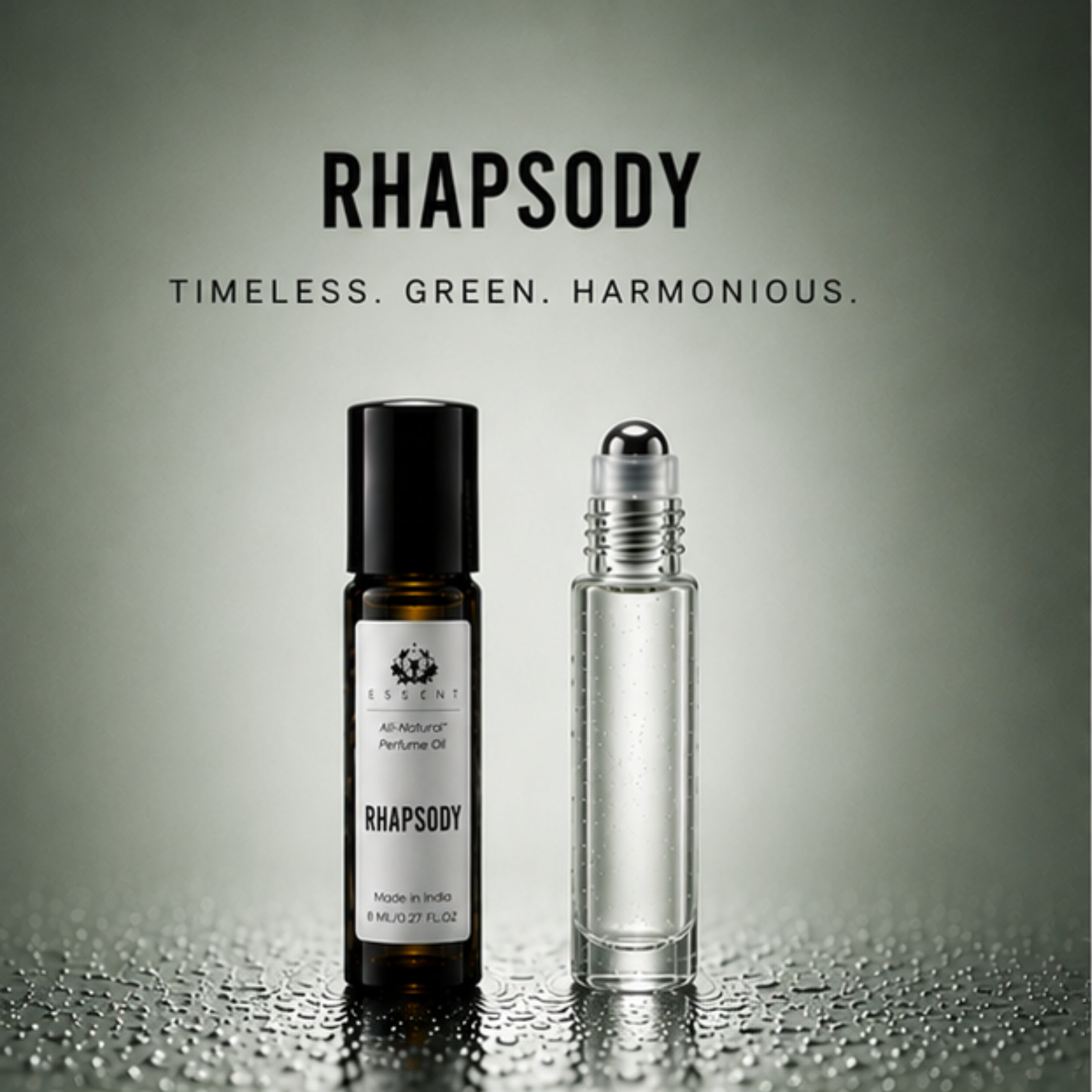 Essent Rhapsody Perfume Oil Roll-On 8 ml | Fresh Woody Luxury Attar Unisex