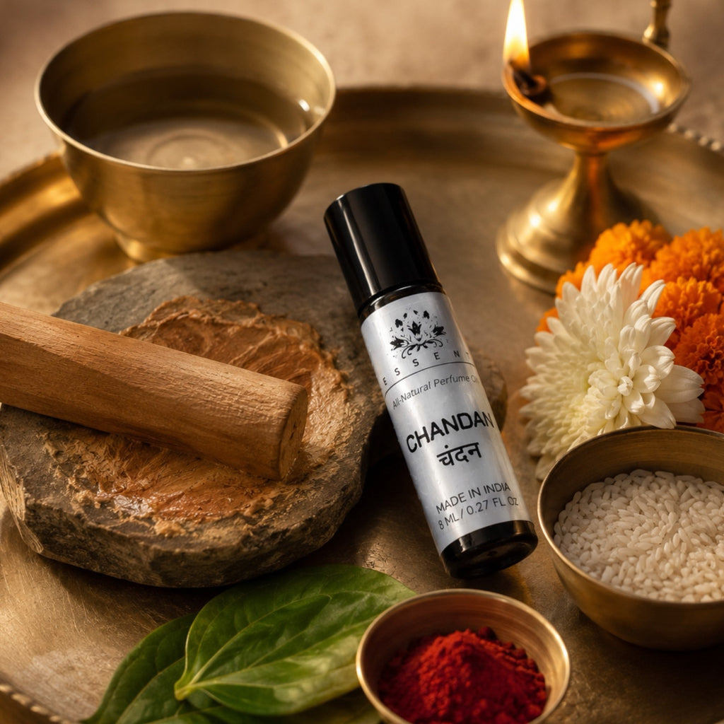 Essent Perfumes Chandan Attar 8ML | Sandalwood Itra for Pooja & Shiv Puja