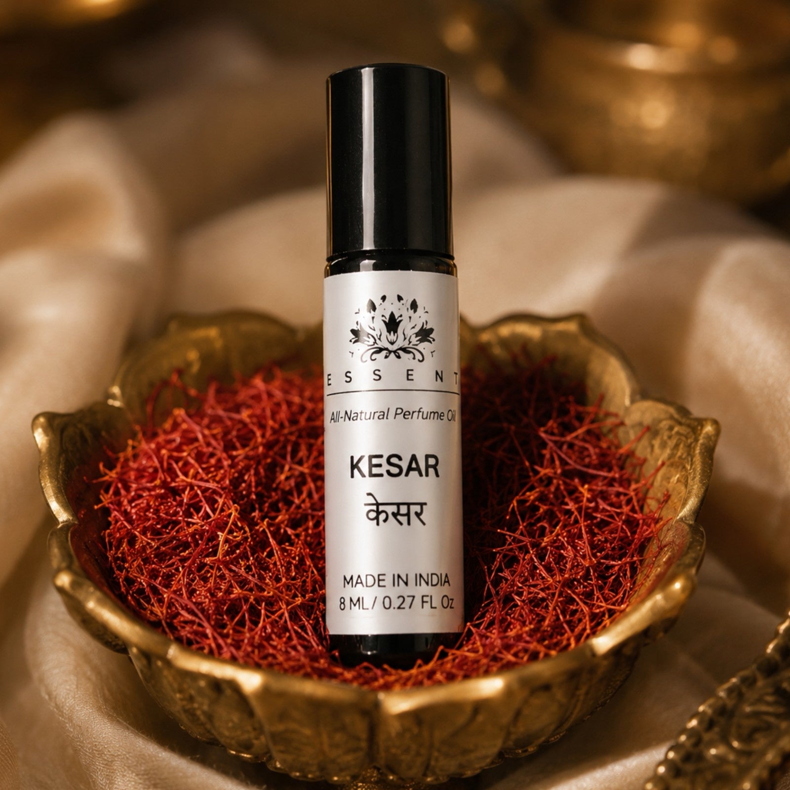 Essent Perfumes Kesar Attar 8ML | Saffron Itra for Pooja & Daily Worship