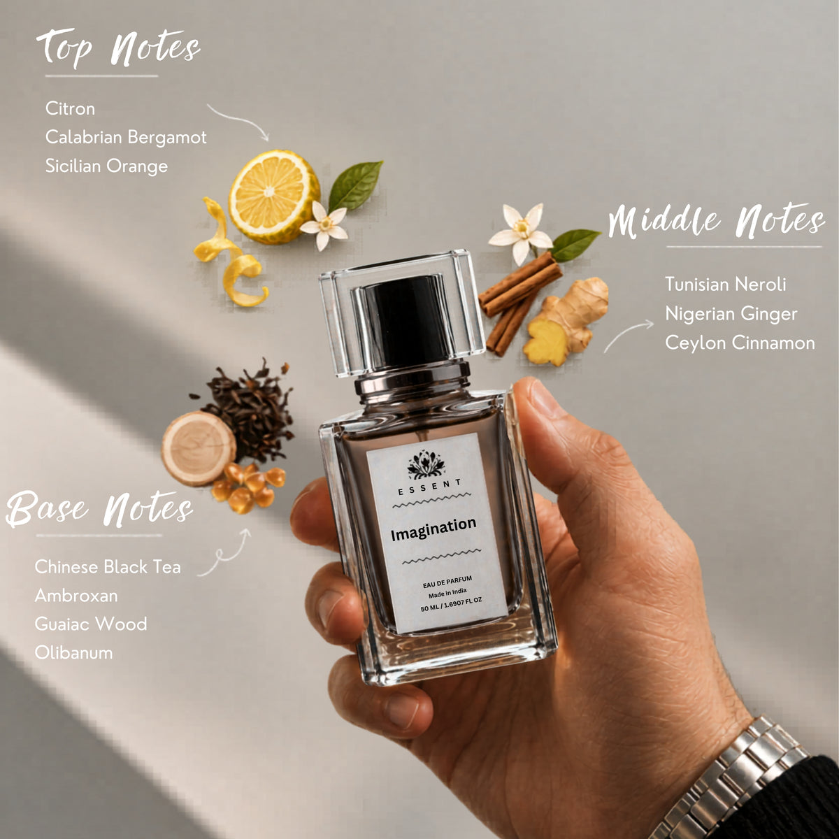 Essent Imagination 30 ml eau de parfum bottle — signature blend, view 2