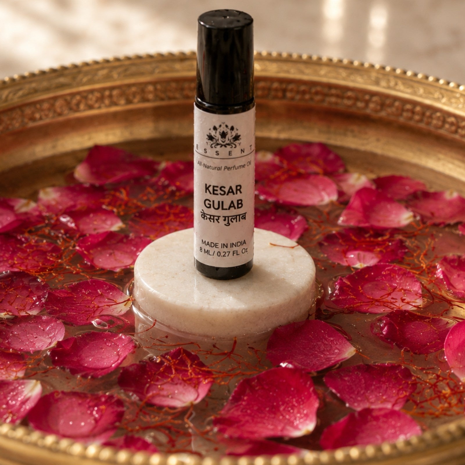 Essent Perfumes Kesar Gulab Attar 8ML | Ittar/Itra for Pooja