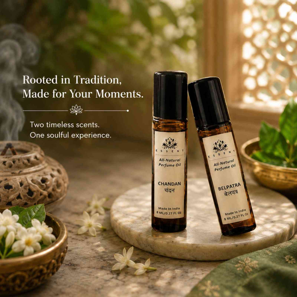 Essent Chandan & Belpatra Roll On Attar 8ML | Pack of 2
