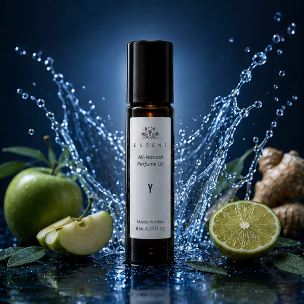 Essent Y 8 ml roll-on attar bottle — fresh citrus, view 3
