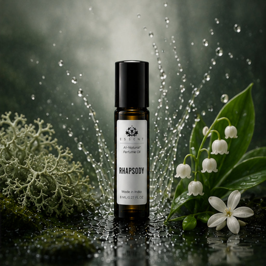 Essent Rhapsody Perfume Oil Roll-On 8 ml | Fresh Woody Luxury Attar Unisex
