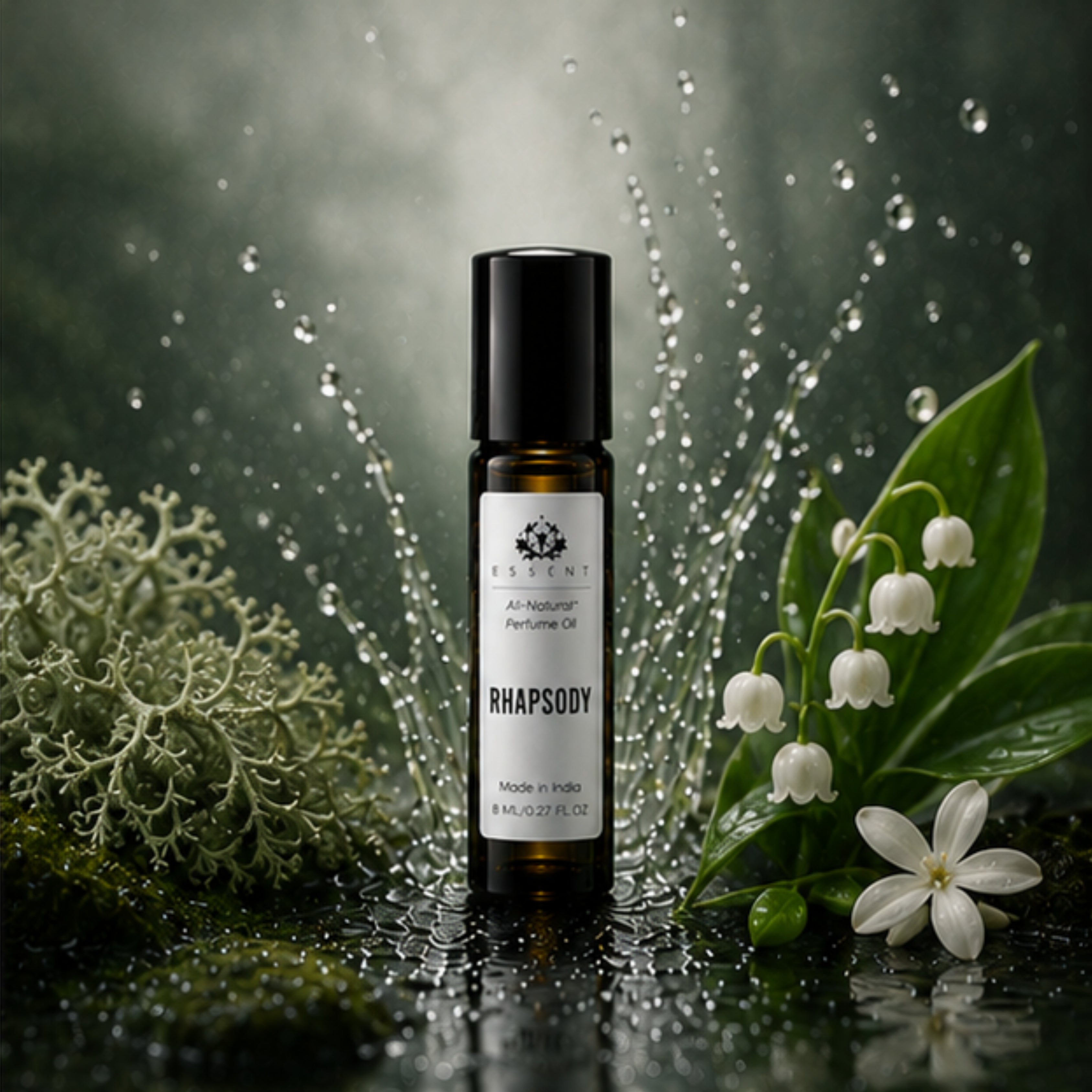 Essent Rhapsody Perfume Oil Roll-On 8 ml | Fresh Woody Luxury Attar Unisex