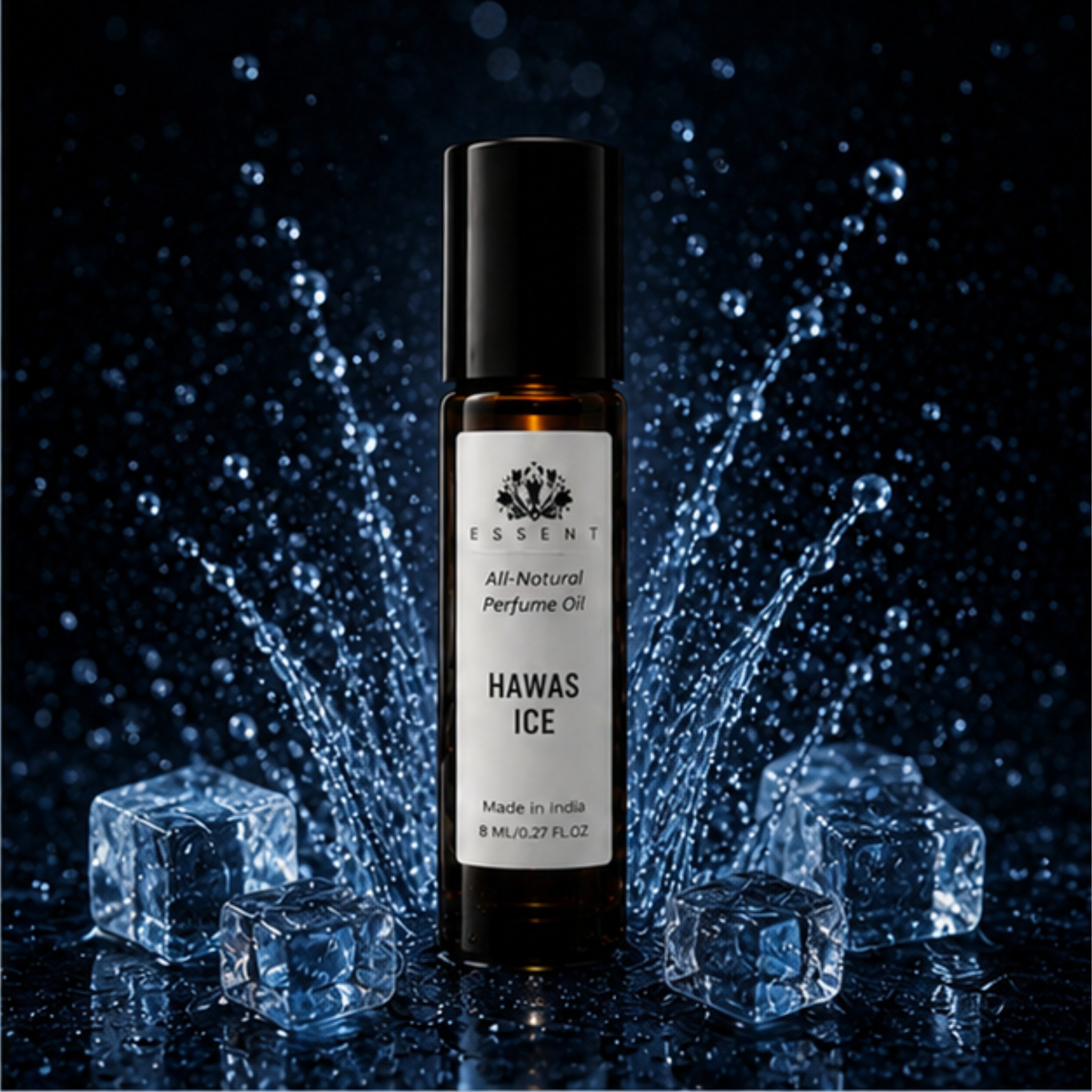 Essent Hawas Ice Perfume Oil Roll-On Attar 8 ml | Fresh Aquatic Unisex Fragrance