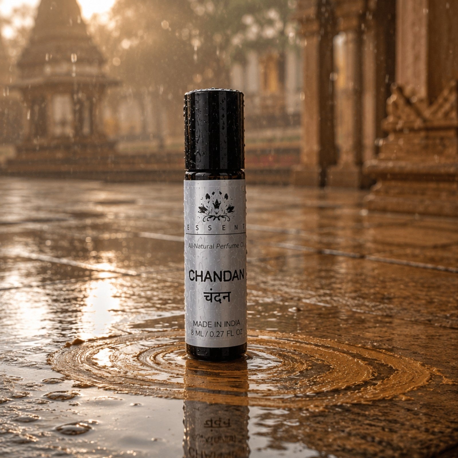 Essent Perfumes Chandan Attar 8ML | Sandalwood Itra for Pooja & Shiv Puja