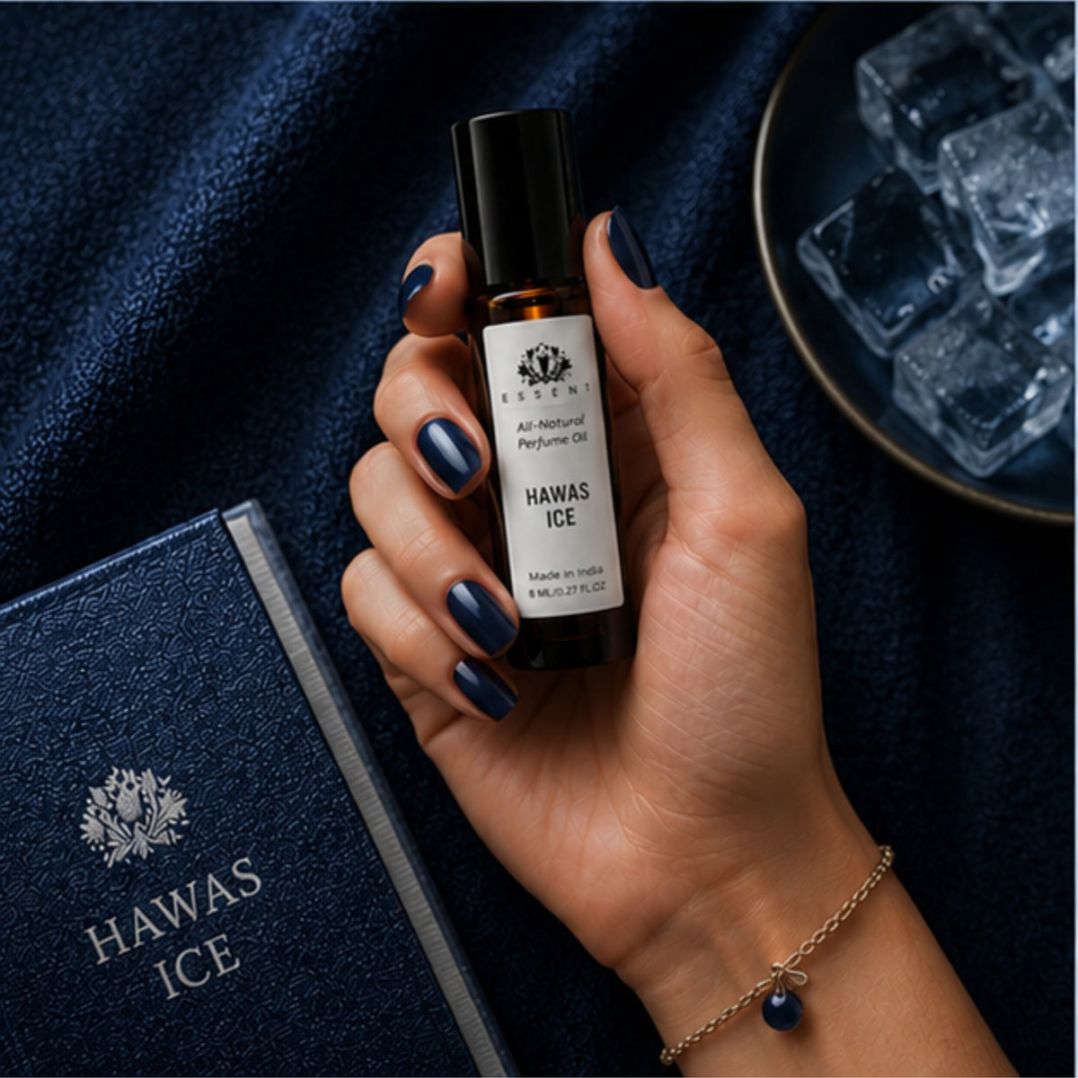Essent Hawas Ice 8 ml roll-on attar bottle — aquatic fresh, view 2
