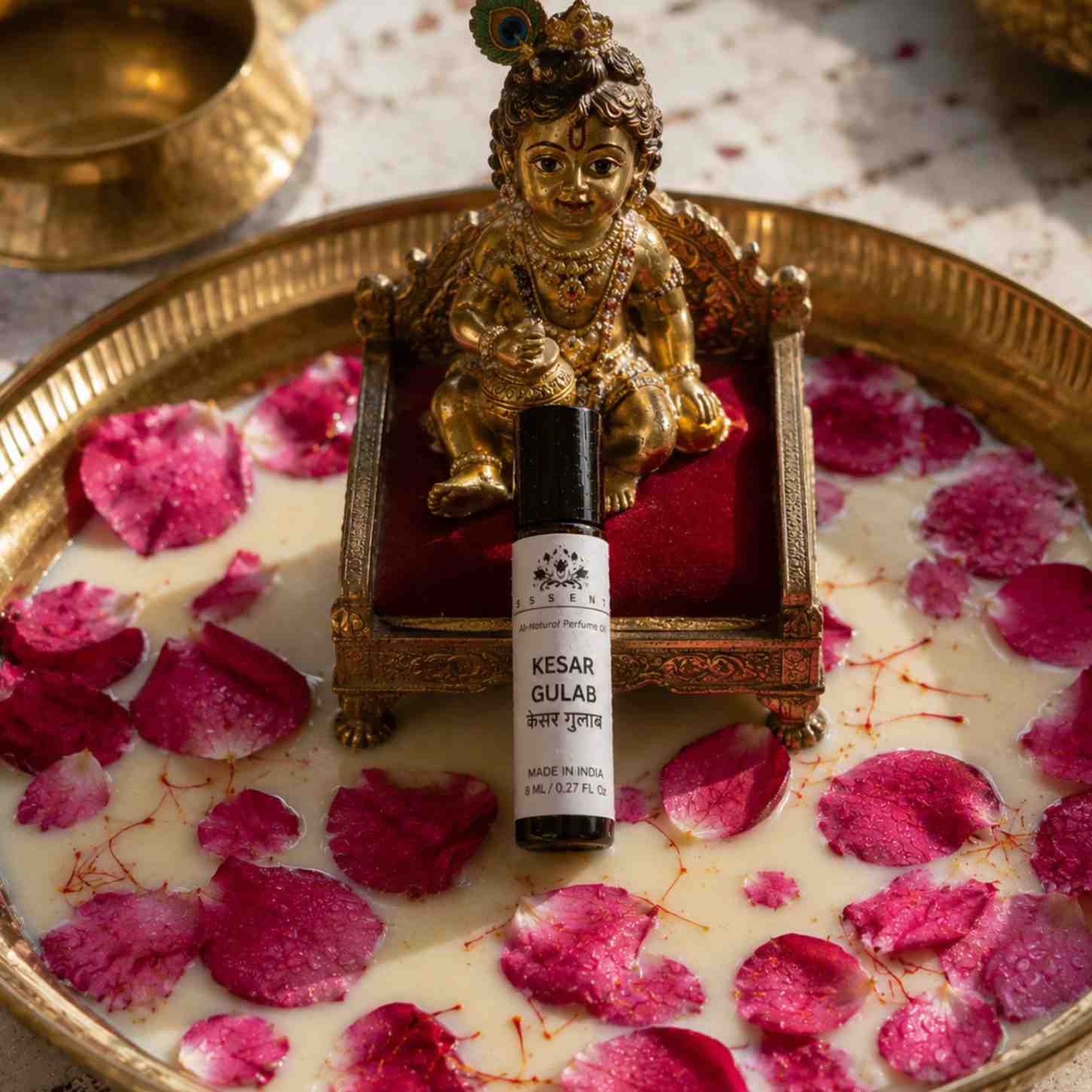 Essent Perfumes Kesar Chandan & Kesar Gulab Roll On Attar 8ML | Pack of 2