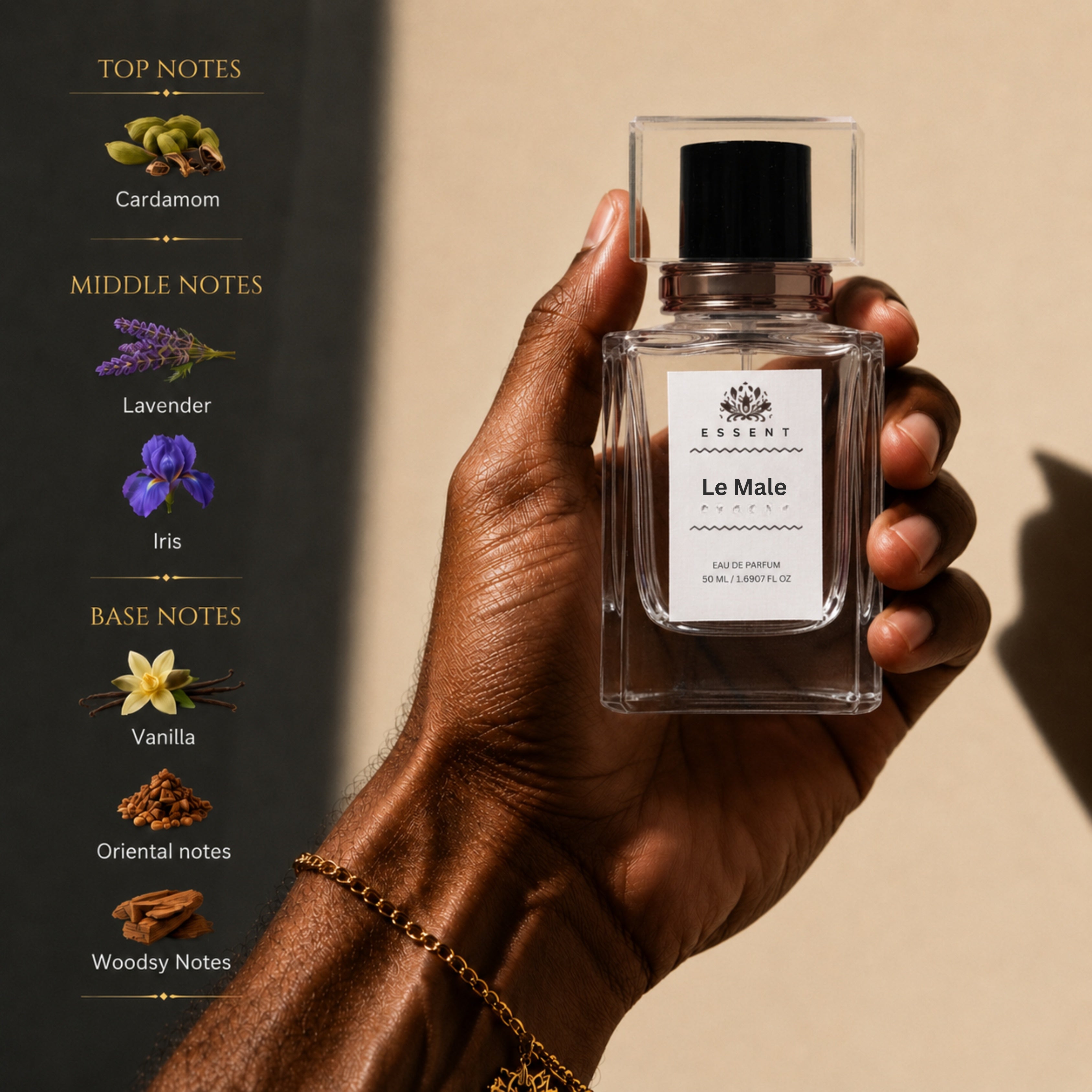 Essent Le Male Eau De Parfum | Fresh Sweet Aromatic Luxury Fragrance