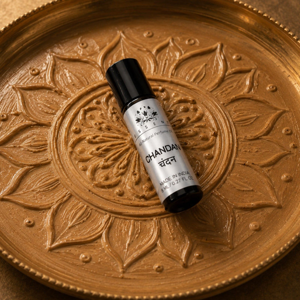 Essent Perfumes Chandan Attar 8ML | Sandalwood Itra for Pooja & Shiv Puja