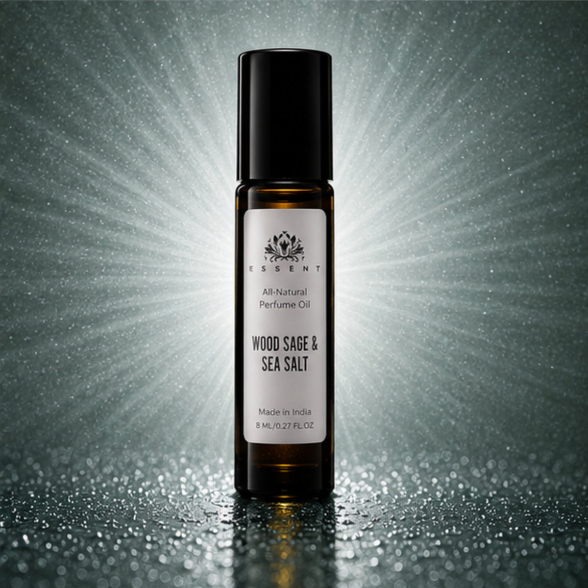 Essent Wood Sage & Sea Salt 8 ml roll-on attar bottle — aquatic fresh