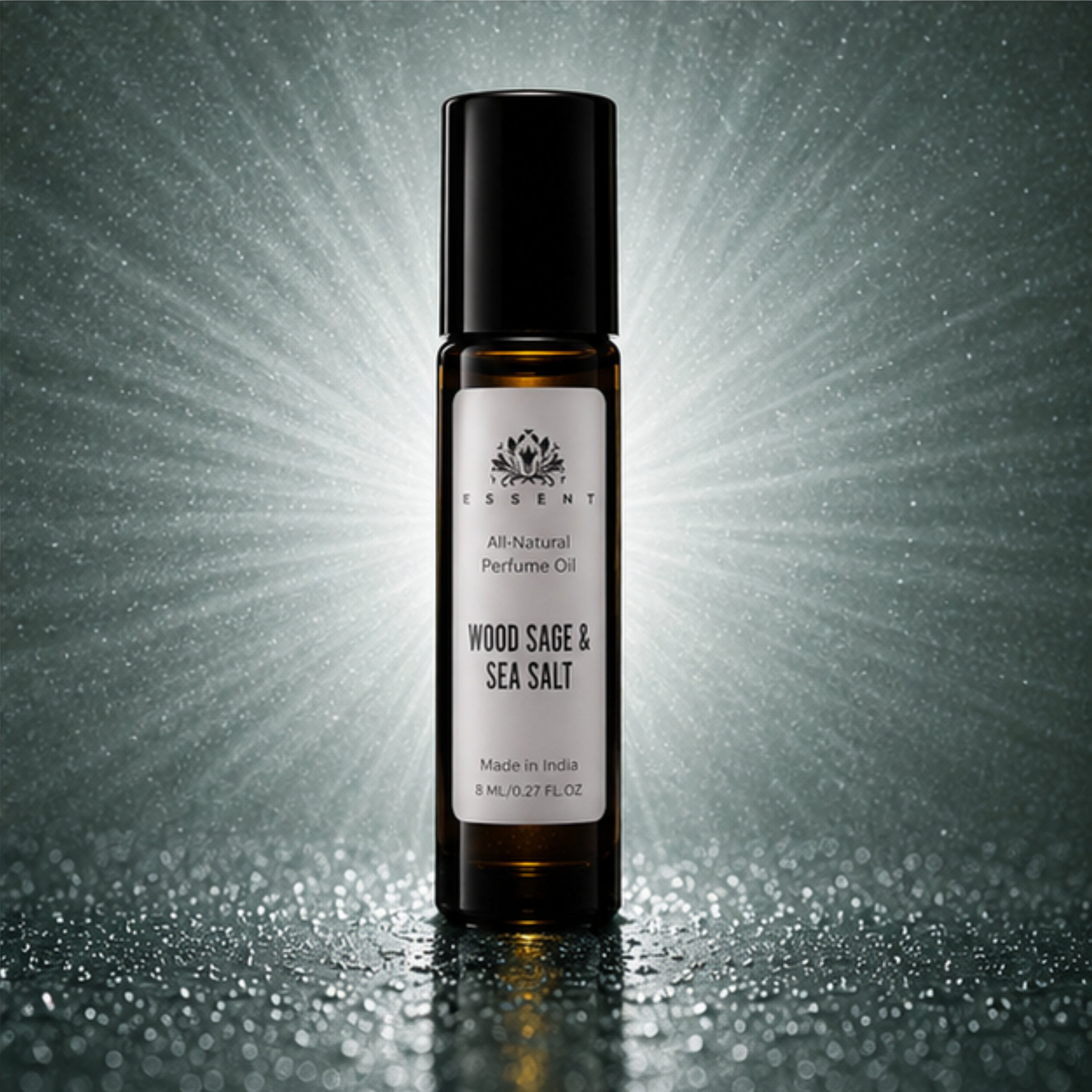 Essent Wood Sage & Sea Salt Perfume Oil Roll-On Attar 8 ml | Fresh Marine Woody Unisex Fragrance
