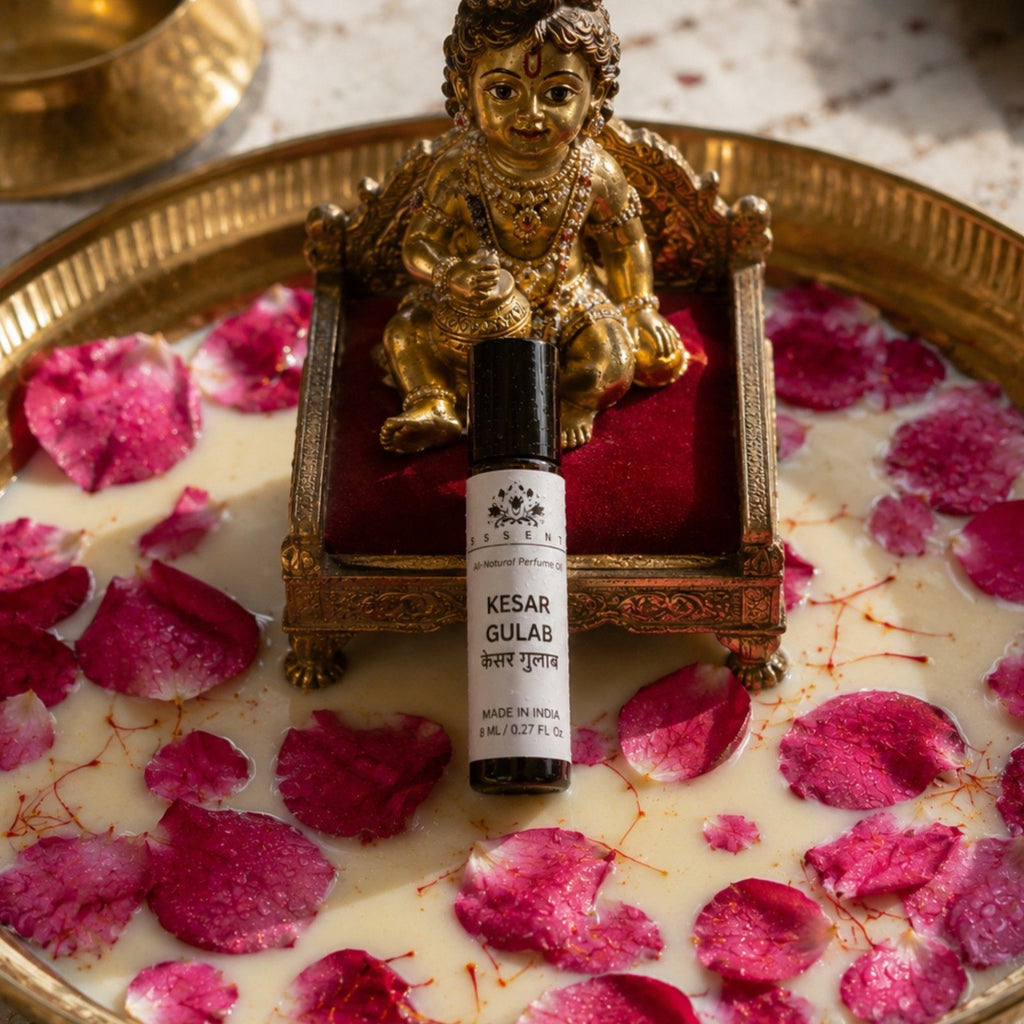 Essent Perfumes Kesar Gulab Attar 8ML | Ittar/Itra for Pooja
