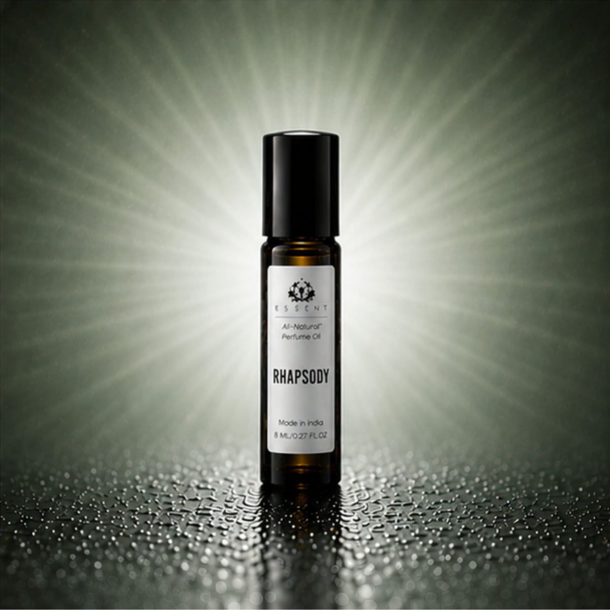 Essent Rhapsody 8 ml roll-on attar bottle — woody