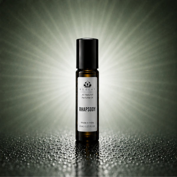 Essent Rhapsody 8 ml roll-on attar bottle — woody