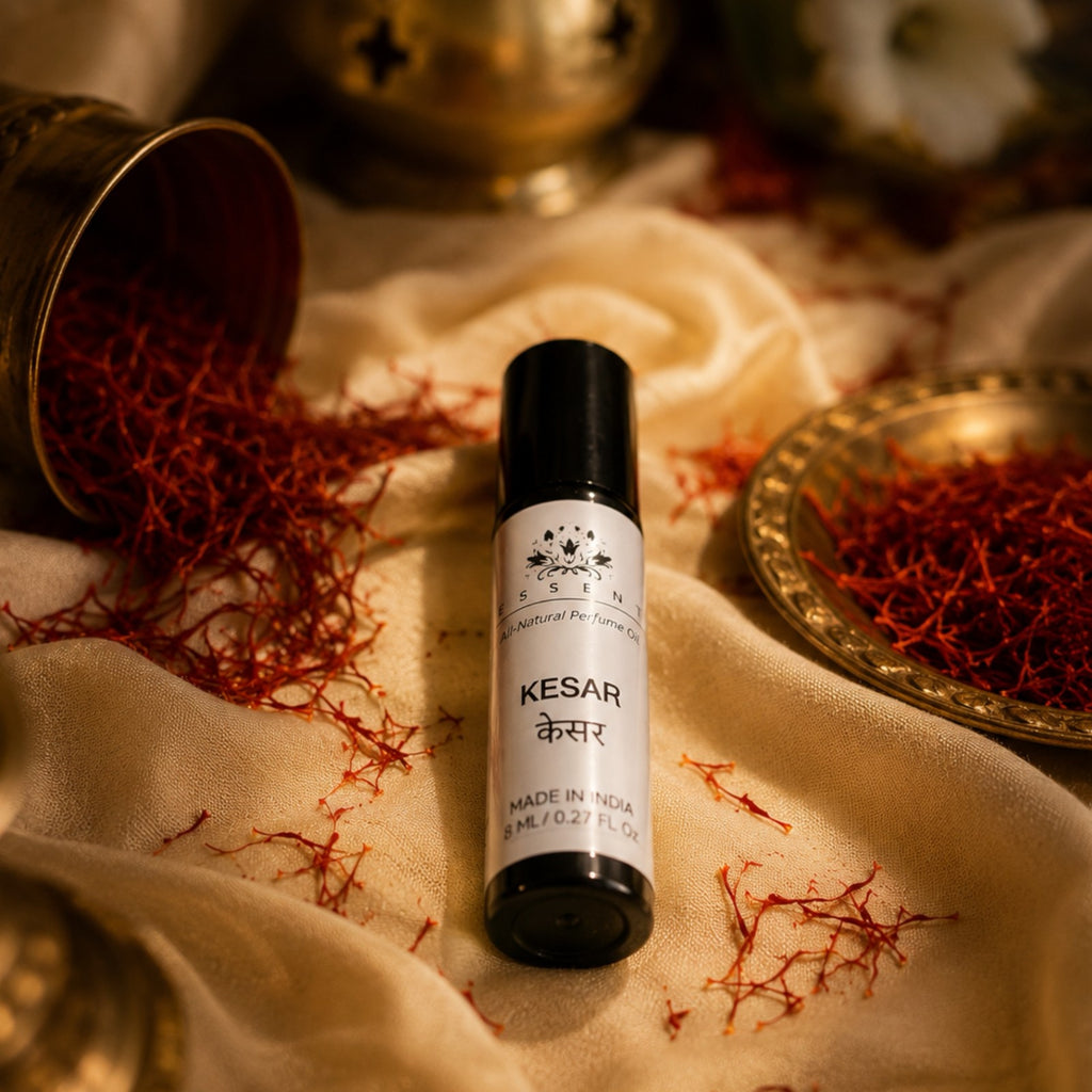 Essent Perfumes Kesar Attar 8ML | Saffron Itra for Pooja & Daily Worship
