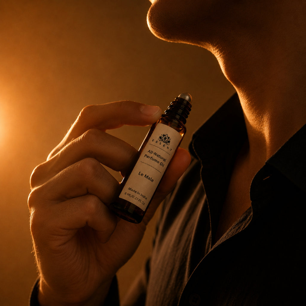 Essent Le Male Perfume Oil Roll-On Attar 8 ml | Fresh Sweet Aromatic Unisex Fragrance