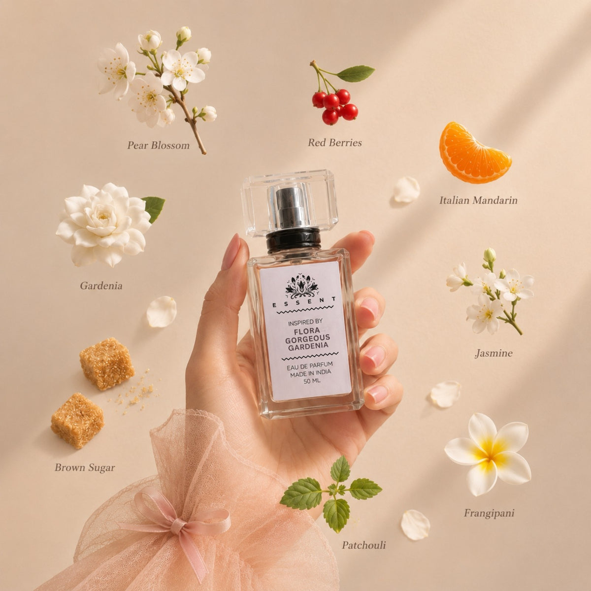 Essent Gorgeous Gardenia 30 ml eau de parfum bottle — white floral, view 5