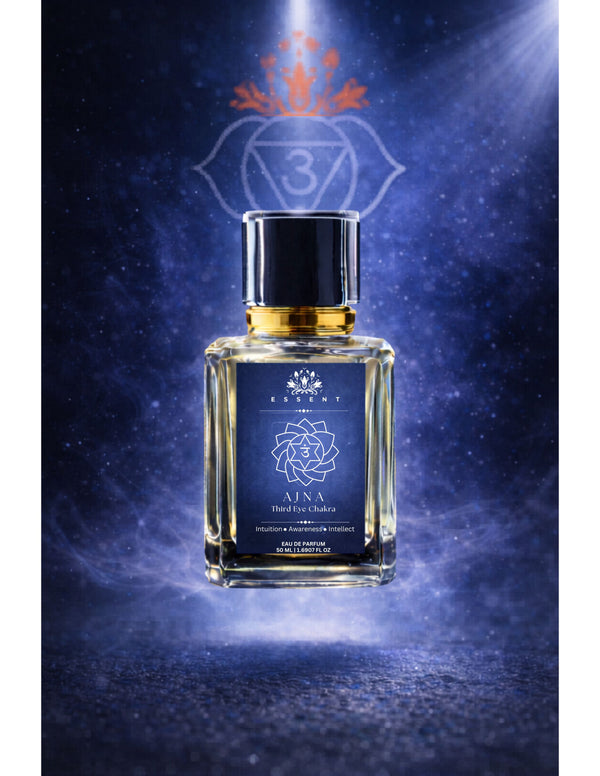 Essent Ajna Third Eye Chakra Spiritual 50 ml eau de parfum bottle — white floral