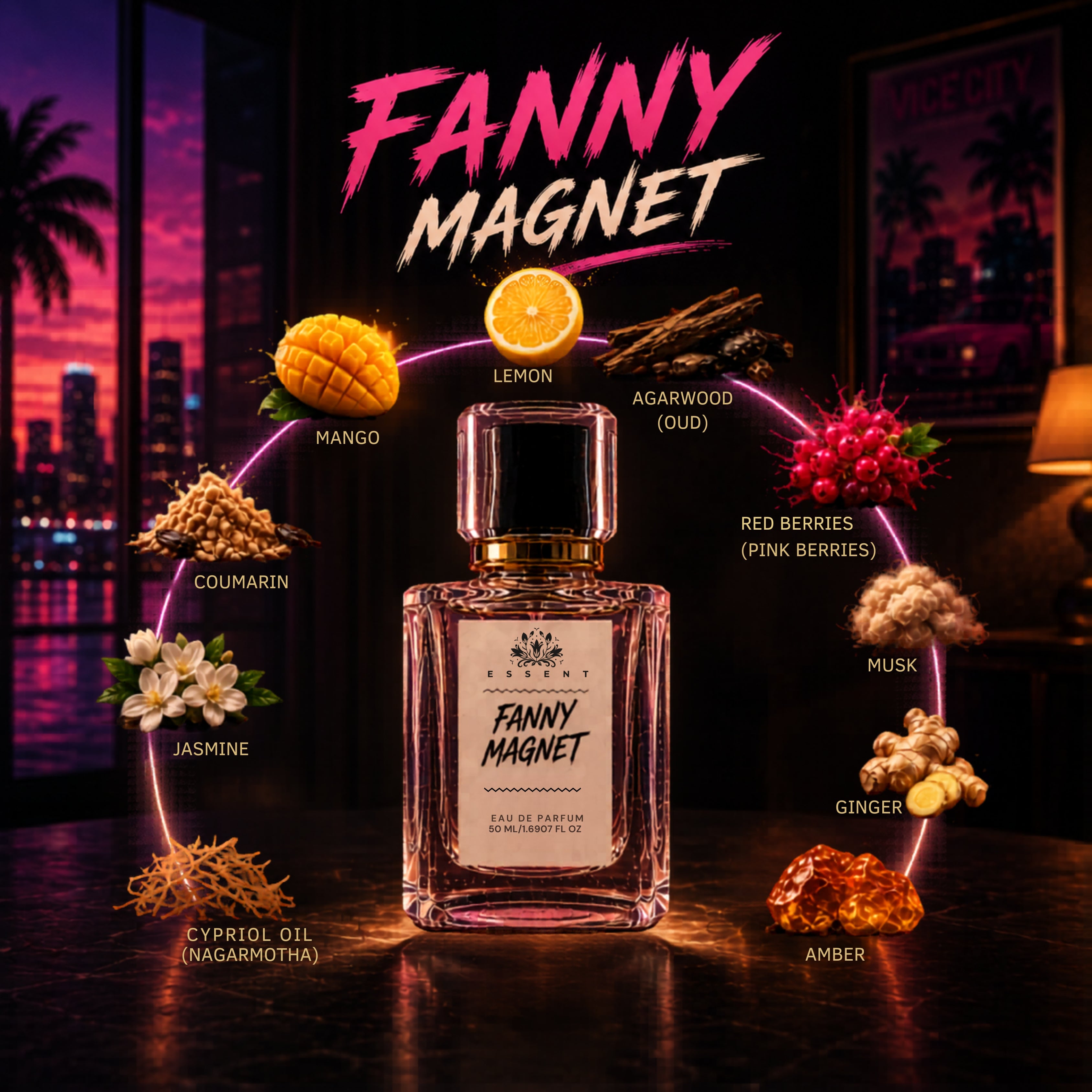 Essent Fanny Magnet Eau De Parfum| Fruity Woody Amber Luxury Fragrance