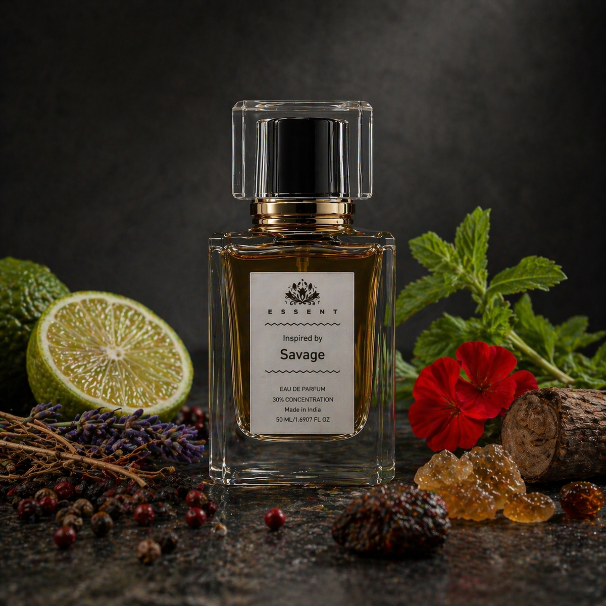 Essent Savage 30 ml eau de parfum bottle — amber oriental, view 5