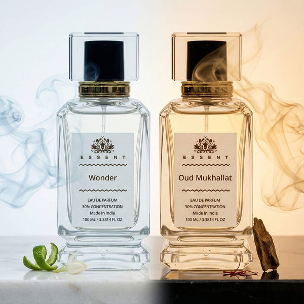 Essent Day & Dusk: The 24-Hour Scent Kit 50 ml roll-on attar bottle — oud & amber
