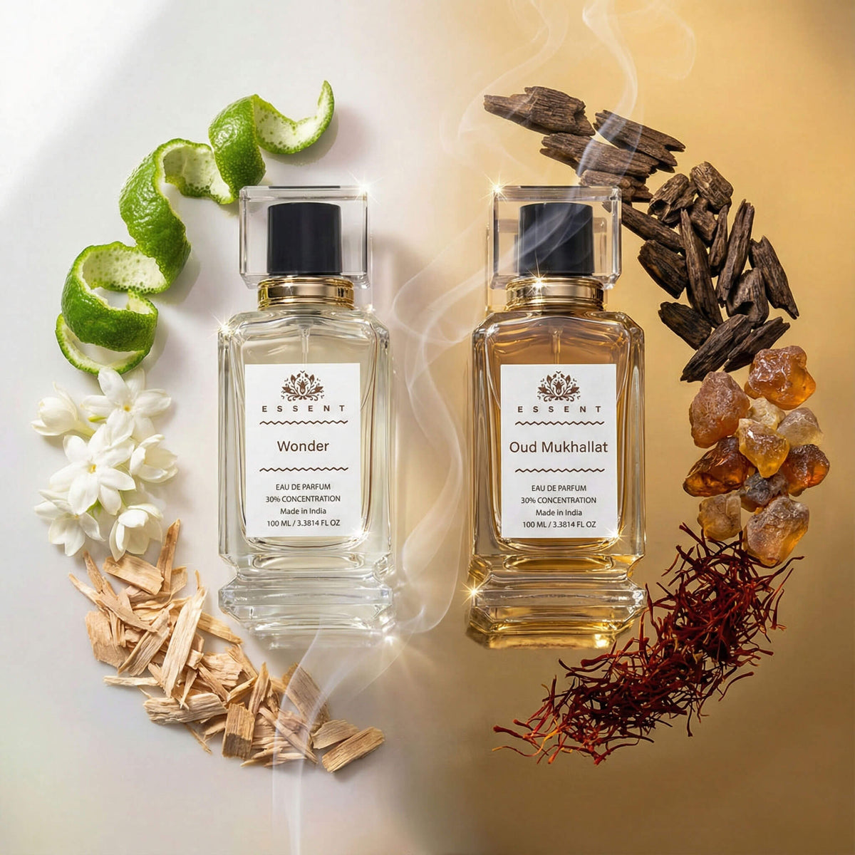Essent Day & Dusk: The 24-Hour Scent Kit 50 ml roll-on attar bottle — oud & amber, view 5
