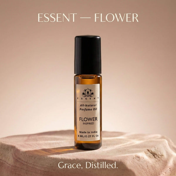 Essent Flower 8 ml roll-on attar bottle — floral