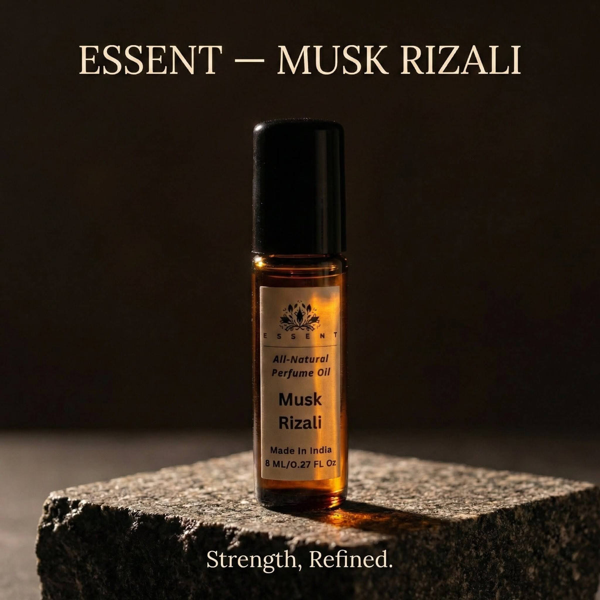 Essent Musk Rizali 8 ml roll-on attar bottle — musk, view 2