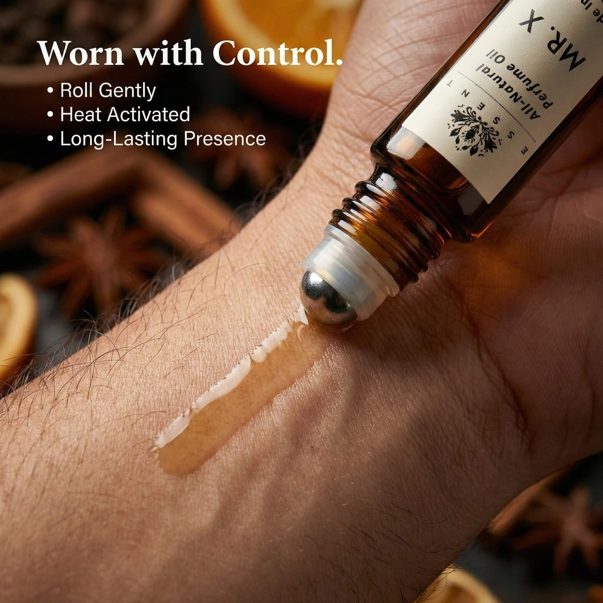 Essent Mr. X 8 ml roll-on attar bottle — fresh citrus, view 5