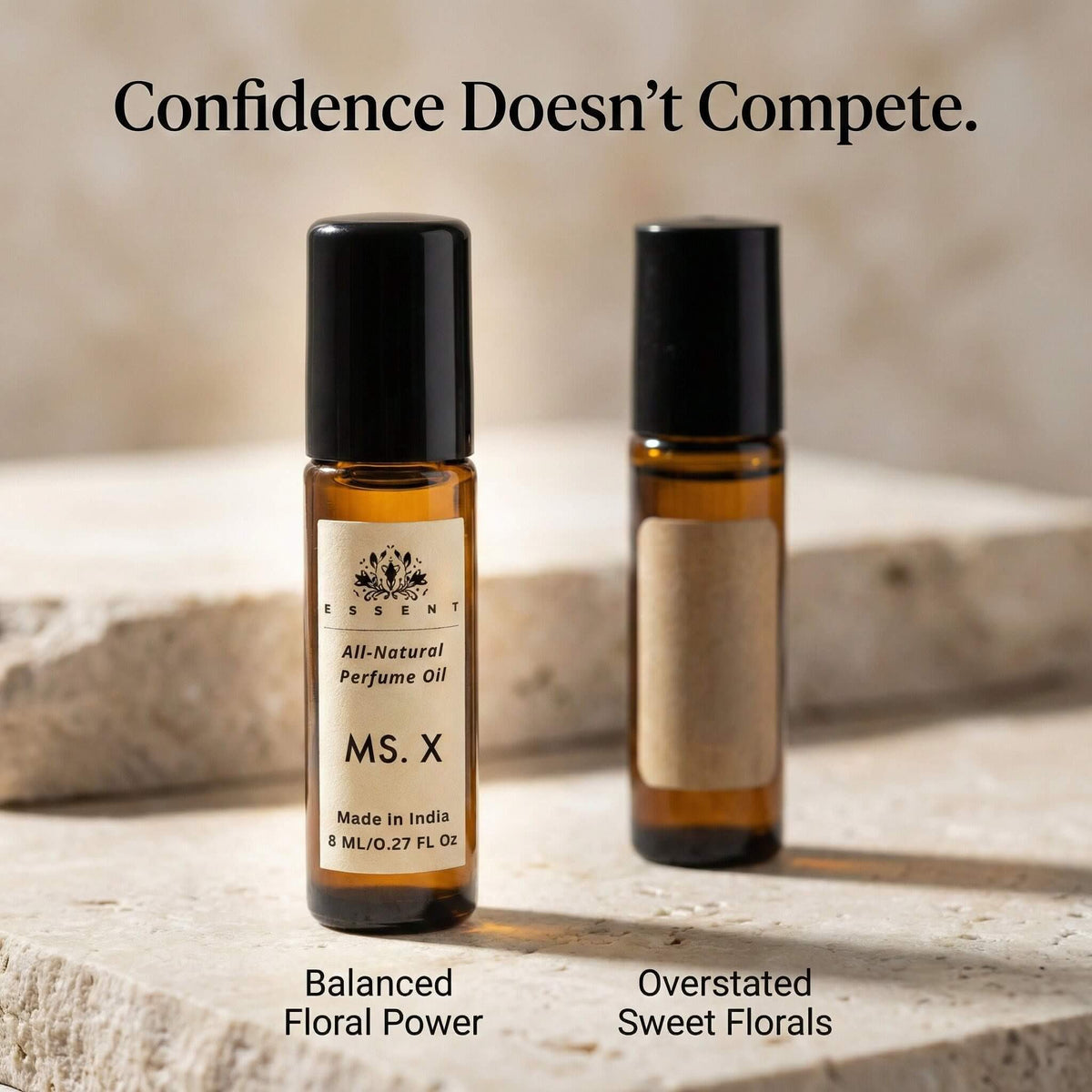 Essent Miss X 8 ml roll-on attar bottle — rose oriental, view 3