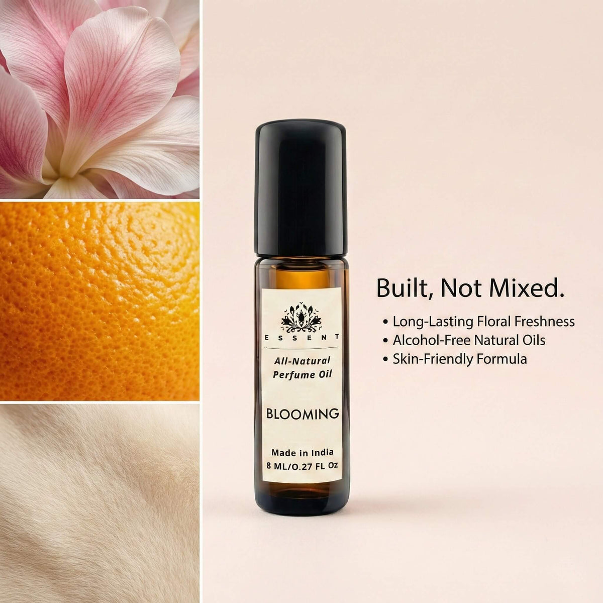 Essent Blooming 8 ml roll-on attar bottle — fresh citrus, view 3