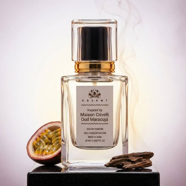 Essent Oud Maracujá 100 ml eau de parfum bottle — oud & amber