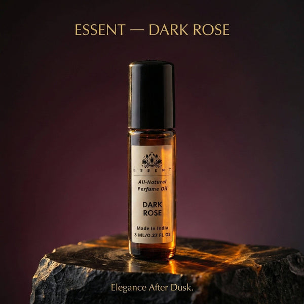 Essent Dark Rose 8 ml roll-on attar bottle — rose oriental