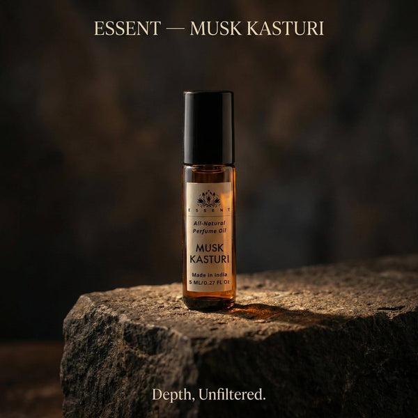 Essent Musk Kasturi 8 ml roll-on attar bottle — musk