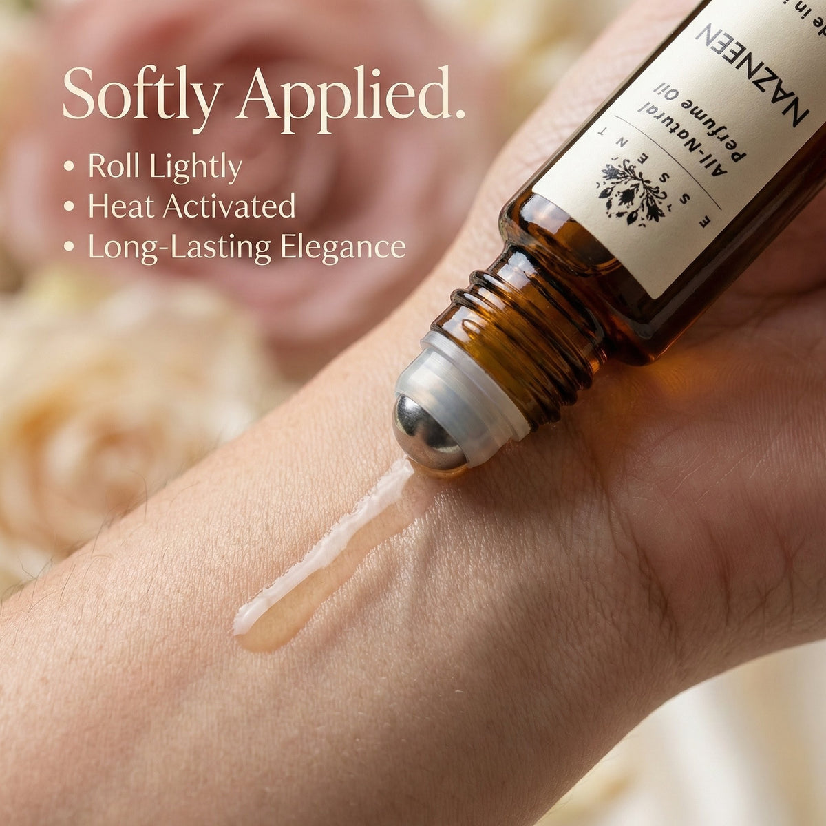 Essent Nazneen 8 ml roll-on attar bottle — rose oriental, view 5