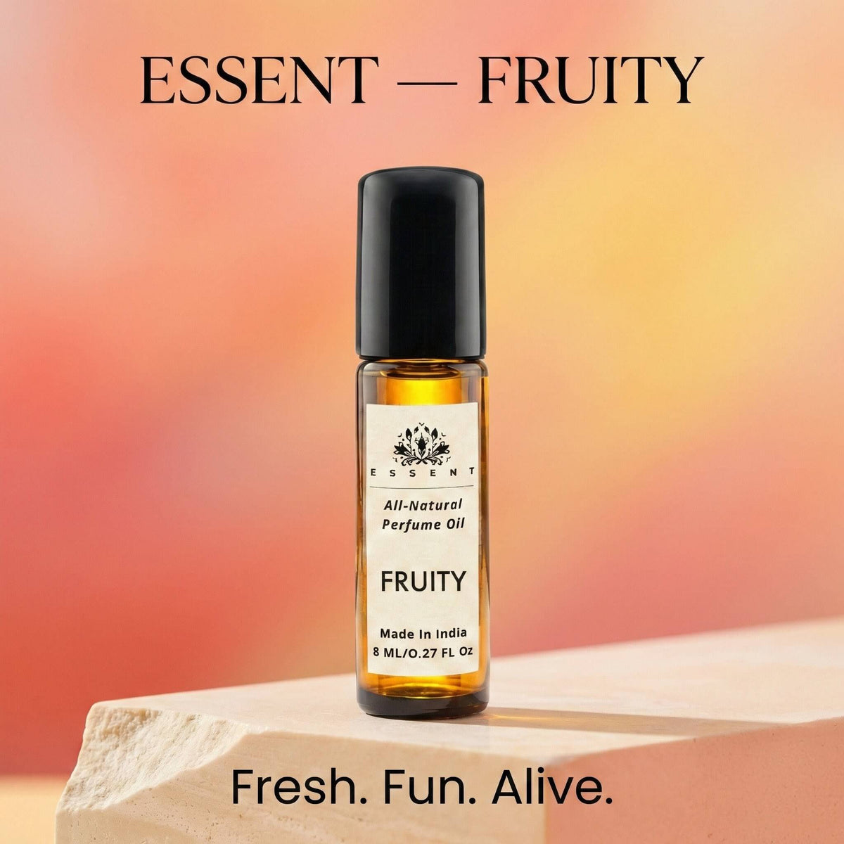 Essent Fruity 8 ml roll-on attar bottle — fruity floral